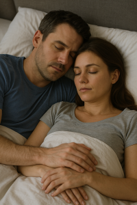 Tyrimas atskleidžia, kad vyrai geriau miega šalia savo žmonų nei vieni – dėl oksitocino, saugumo ir meilės jausmo