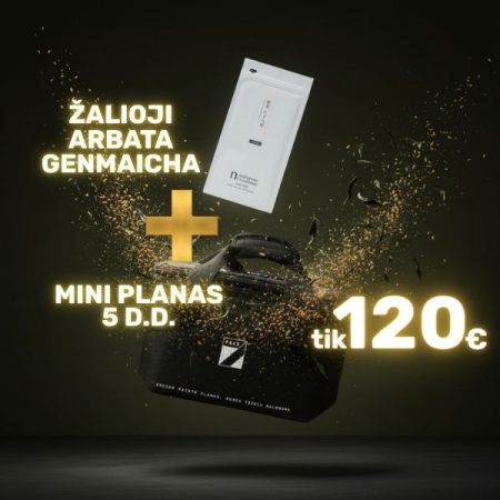 MINI planas (1200–1300 kcal) visai savaitei + Natūrali žalia japoniška arbata GENMAICHA – tik 120€
